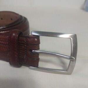 Brighton Brown Leather Belt‎ Imported Italian Calfskin Handcrafted USA Size 36